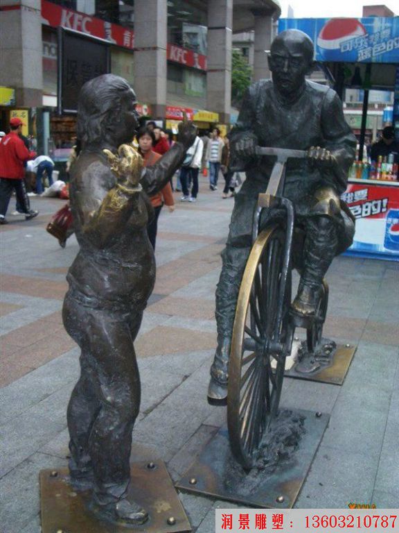 步行街人物铜雕塑 加工定制